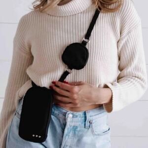 Nessa Nylon Crossbody Phone Bag with Pouch Black